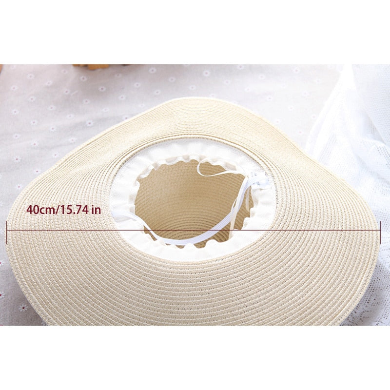 Simple Foldable Wide Brim Floppy Girls Straw Hat Sun Hat Beach Women Summer Hat UV Protect Travel Cap Lady Cap Female