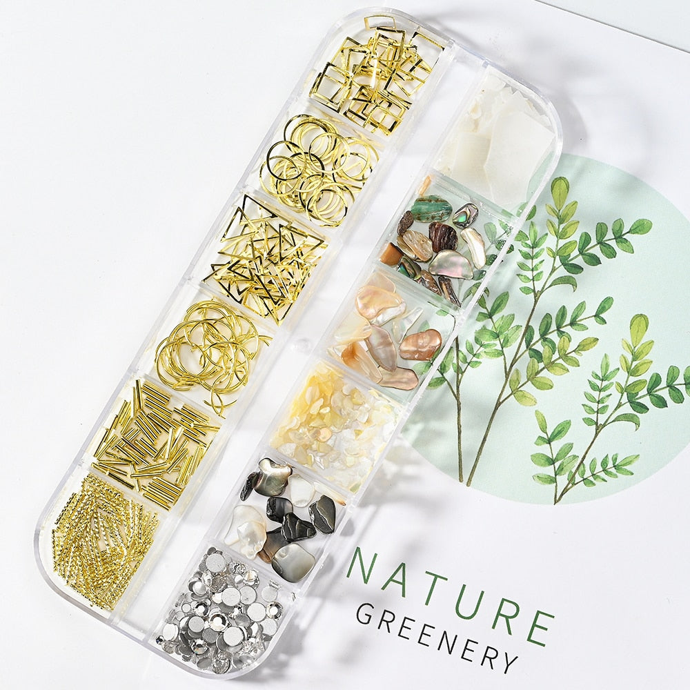 Nail Art Aurora Shell Flakes Abalone Nails Charms 3D Irregular Slice Shell Stone Sequins Nail Art Decoration Manicure Accessory PH034