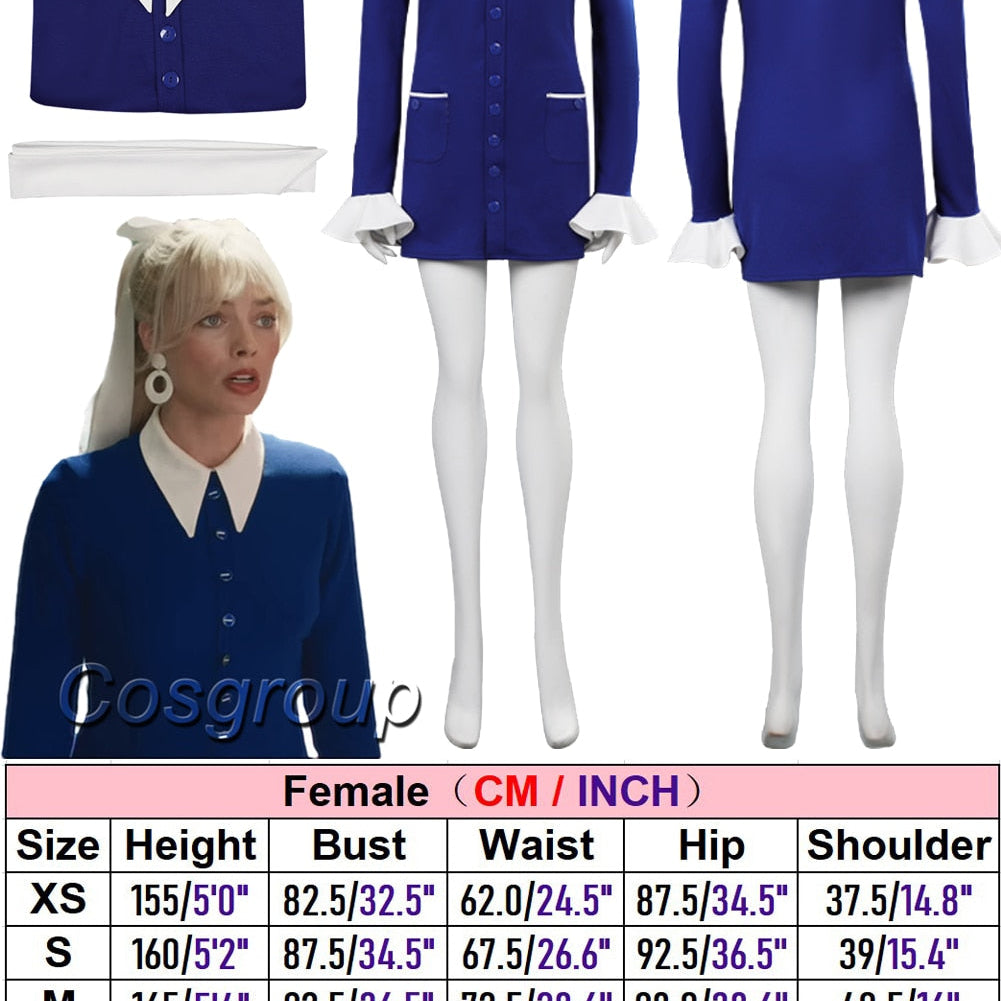 Margot Cosplay Kawaii Pink Plaid Dress Women Costume Movie Barbei Roleplay Fantasia Halloween Party Clothes For Disguise Style P