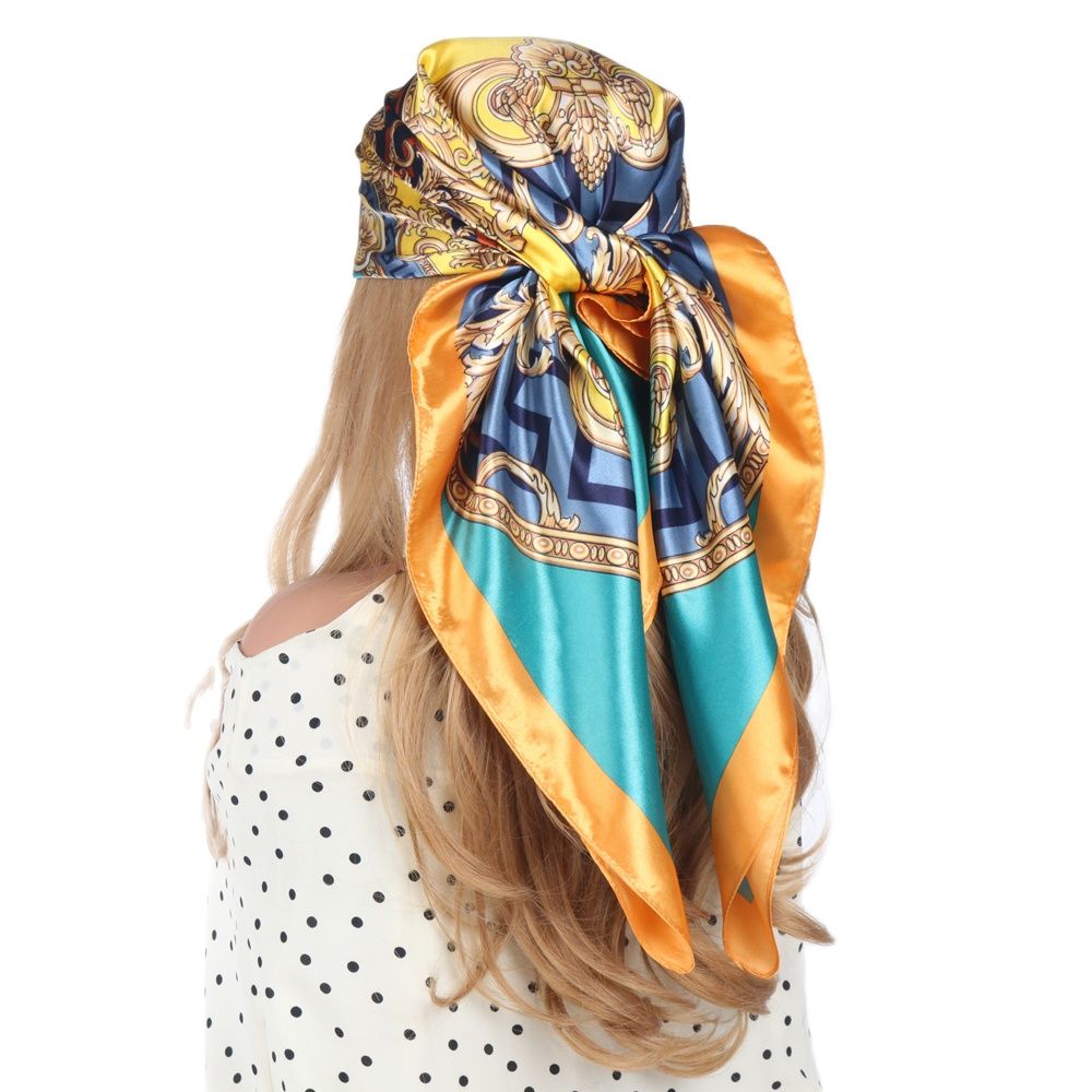Silk Scarves Luxury Brand Spring Summer Women Head/Hair Scarf 90X90cm Fashion Hijab Bandana Cheveux Foulard Femme