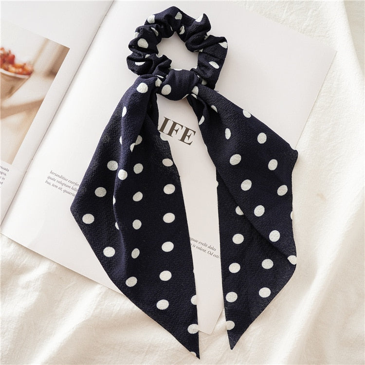 Chiffon Printing Flower Bandana Hair Scarf Headband for Women Vintage Long Ribbon Scrunchie Beach Bandanas Hair Accessories 48