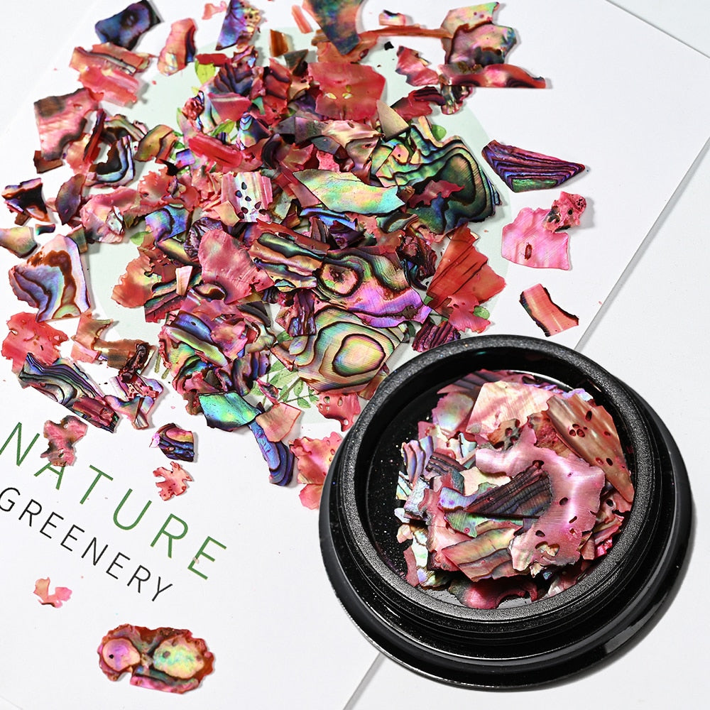 Nail Art Aurora Shell Flakes Abalone Nails Charms 3D Irregular Slice Shell Stone Sequins Nail Art Decoration Manicure Accessory PD169-5