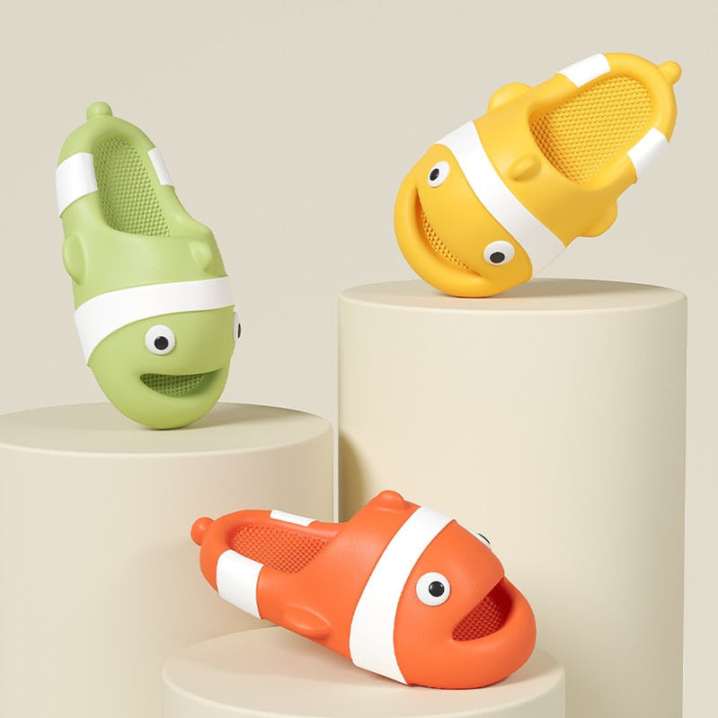 Shark Shape Summer Women Thick Flat Platform Slippers Non-Slip Home Cute Cartoon Indoor Outdoors Couples Ladies Shoes