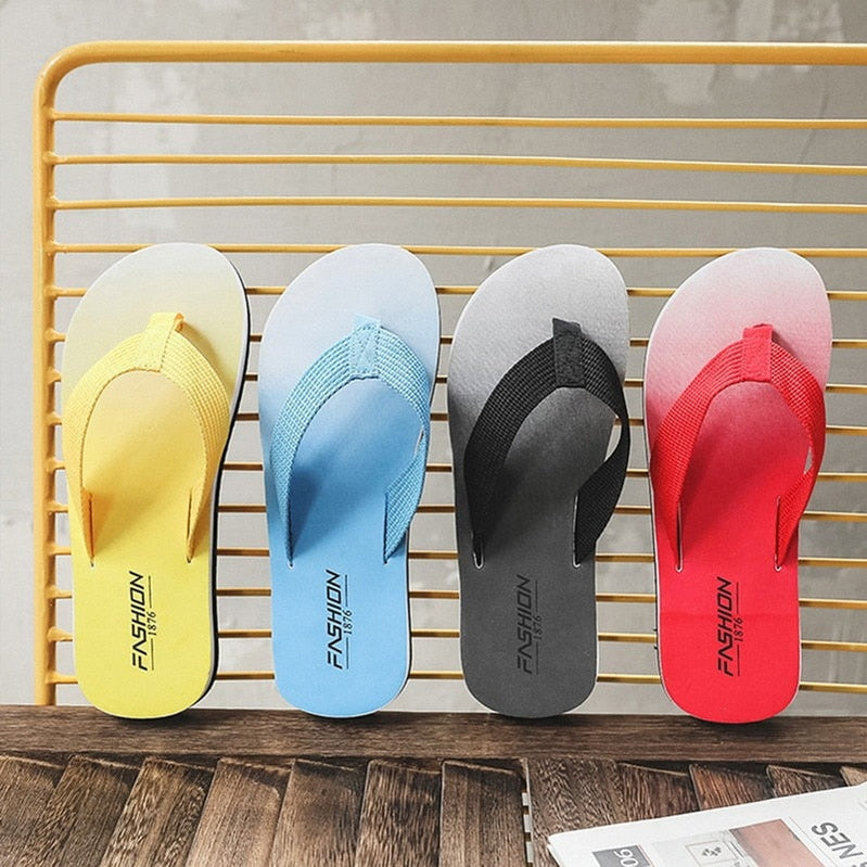Slippers Men Flip Flops Beach Sandals Non-slip Casual Flat Shoes Slippers Indoor House Shoes for Men Outdoor Slides