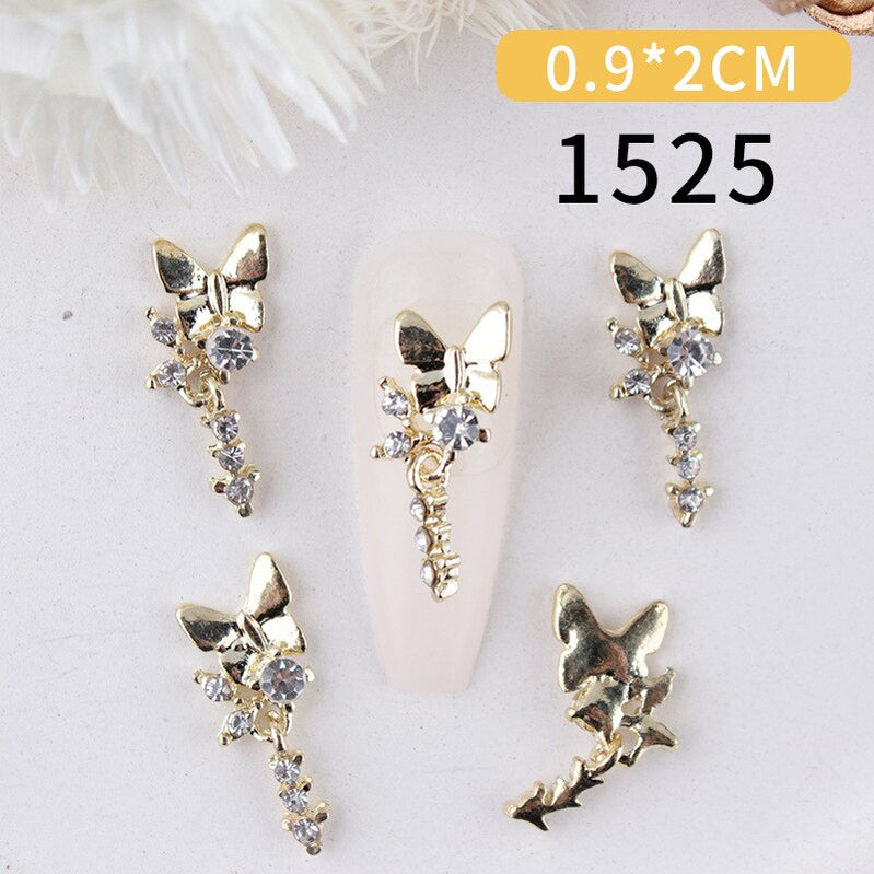 Nail Charms Pearl Decoration For Press On Fake Nail Accessories Pendant Super Sparkling Zircon Nail Parts Manicure Professionals 1525