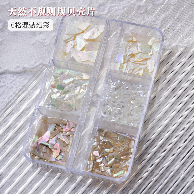 Nail Art Aurora Shell Flakes Abalone Nails Charms 3D Irregular Slice Shell Stone Sequins Nail Art Decoration Manicure Accessory ZB053-5