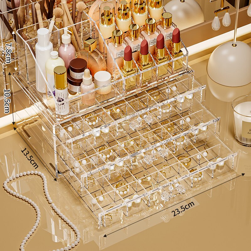 Large capacity, multiple combinations, nail jewelrystorage box, transparent multi-layer nail box, classified drawer, jewelry box