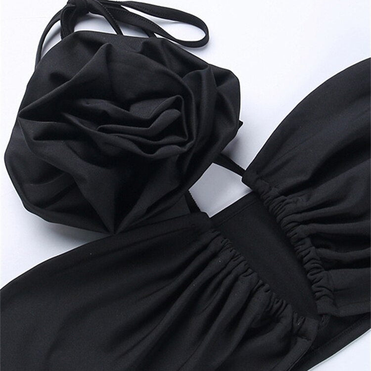 Nsauye Summer Casual Beach Women Sexy Club Skirt Suit Hollow Out Skinny Halter Crop Tops And Long Wrap Skirt Two Piece Set