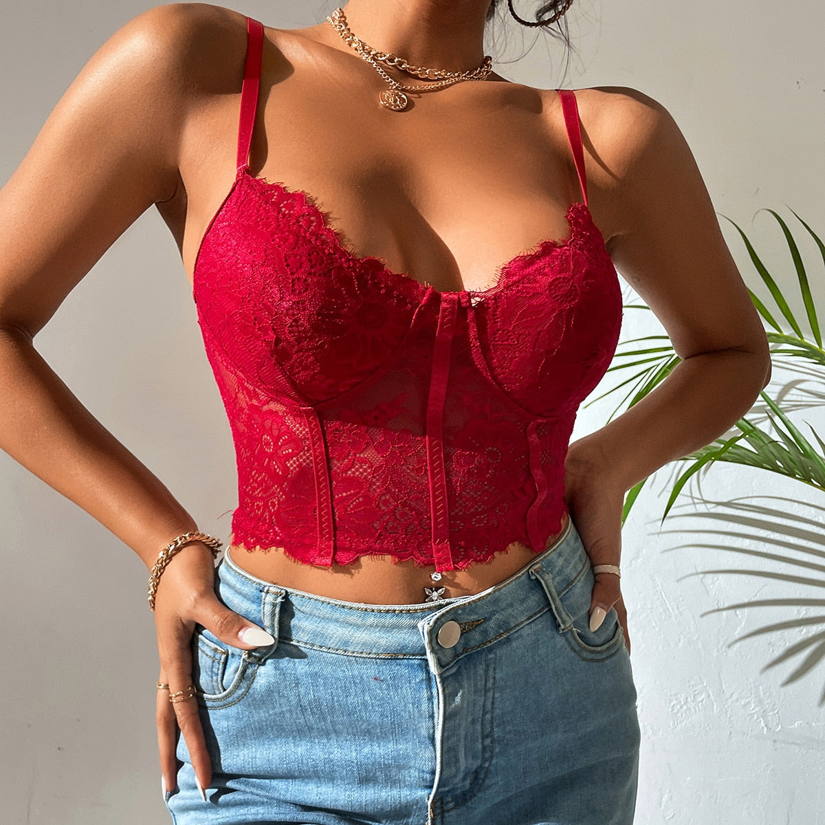 Flowers Lace White Vest Mesh Crop Top Women Summer Clothes Y2k Streetwear Sexy Backless Hollow Out Tank Corset Tops Woman 2023 Wine red