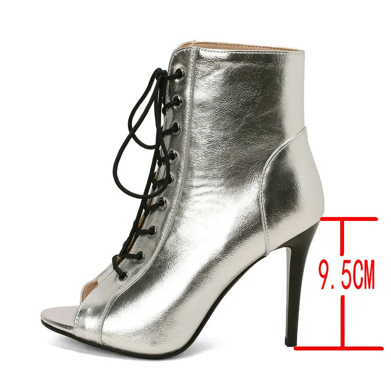 Fashion Party Women's Dance Shoes Sexy Thin High Heels Open Toe Summer Sandals Latin Jazz Ballroom Indoor Dance Cool Boots Shoes