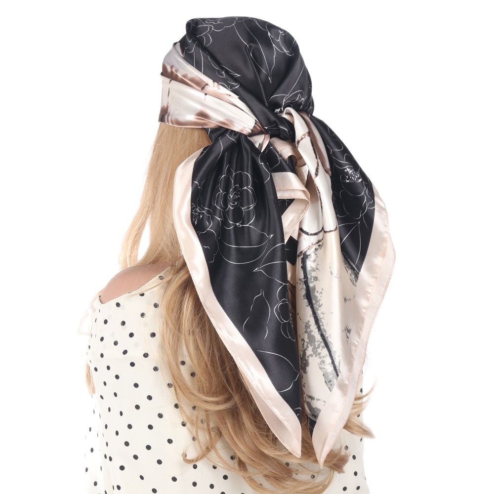 Silk Scarves Luxury Brand Spring Summer Women Head/Hair Scarf 90X90cm Fashion Hijab Bandana Cheveux Foulard Femme