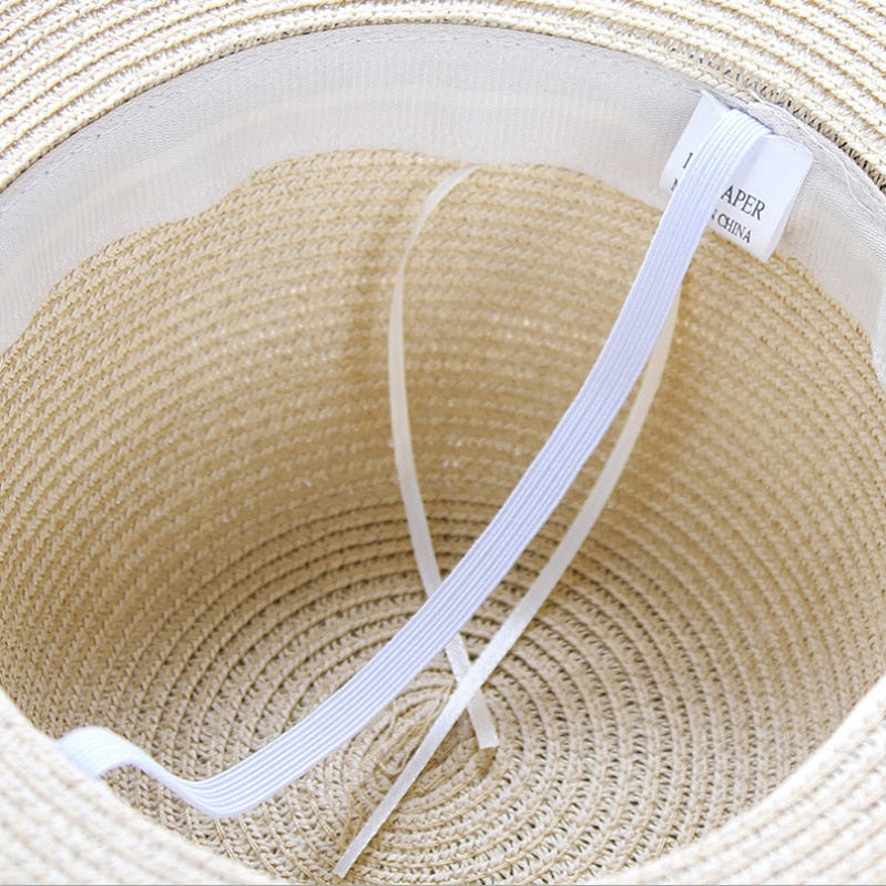 Simple Foldable Wide Brim Floppy Girls Straw Hat Sun Hat Beach Women Summer Hat UV Protect Travel Cap Lady Cap Female