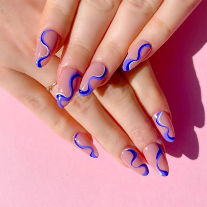 24Pcs/Box White French Fake Nails Press on Long XL Length Rhinestone Design False Nails Full Cover Acrylic Nail Tips