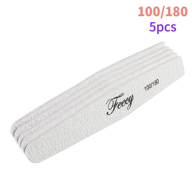 Nail File Buffer Double Side Of The Nail File Buffer 100/180 Trimmer Lime Buffer In The Nail Art Ongle Nail Art Tool 100 180 5pcs 1