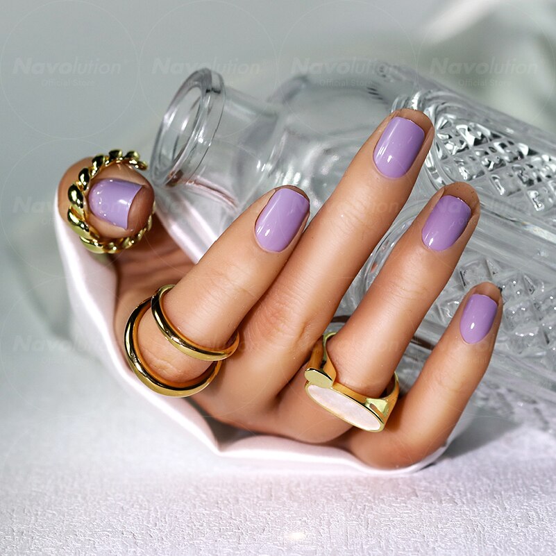 Navolution 24Pcs/Set DIY Manicure Wearable Fake Nails press on Detachable Finished Fingernails Ballet Square Head Almond Short 12