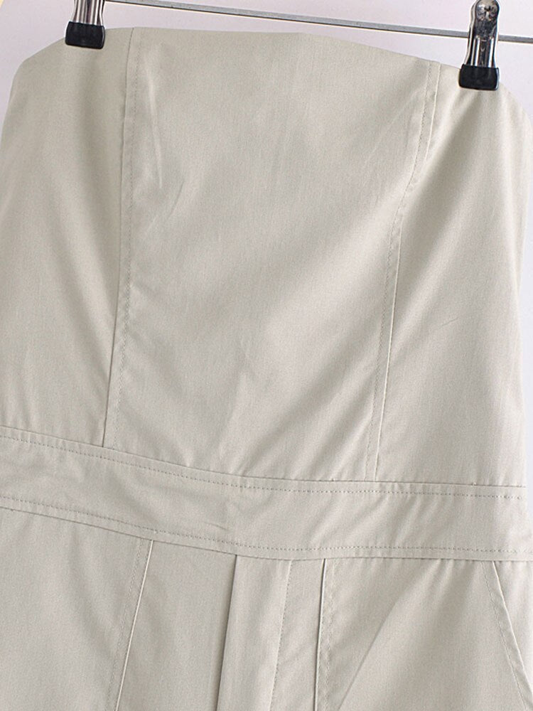 Female Jumpsuit With Pockets Long Jumpsuit Woman Spring Summer Sleeveless Cargo Jumpsuits For Women Outfit