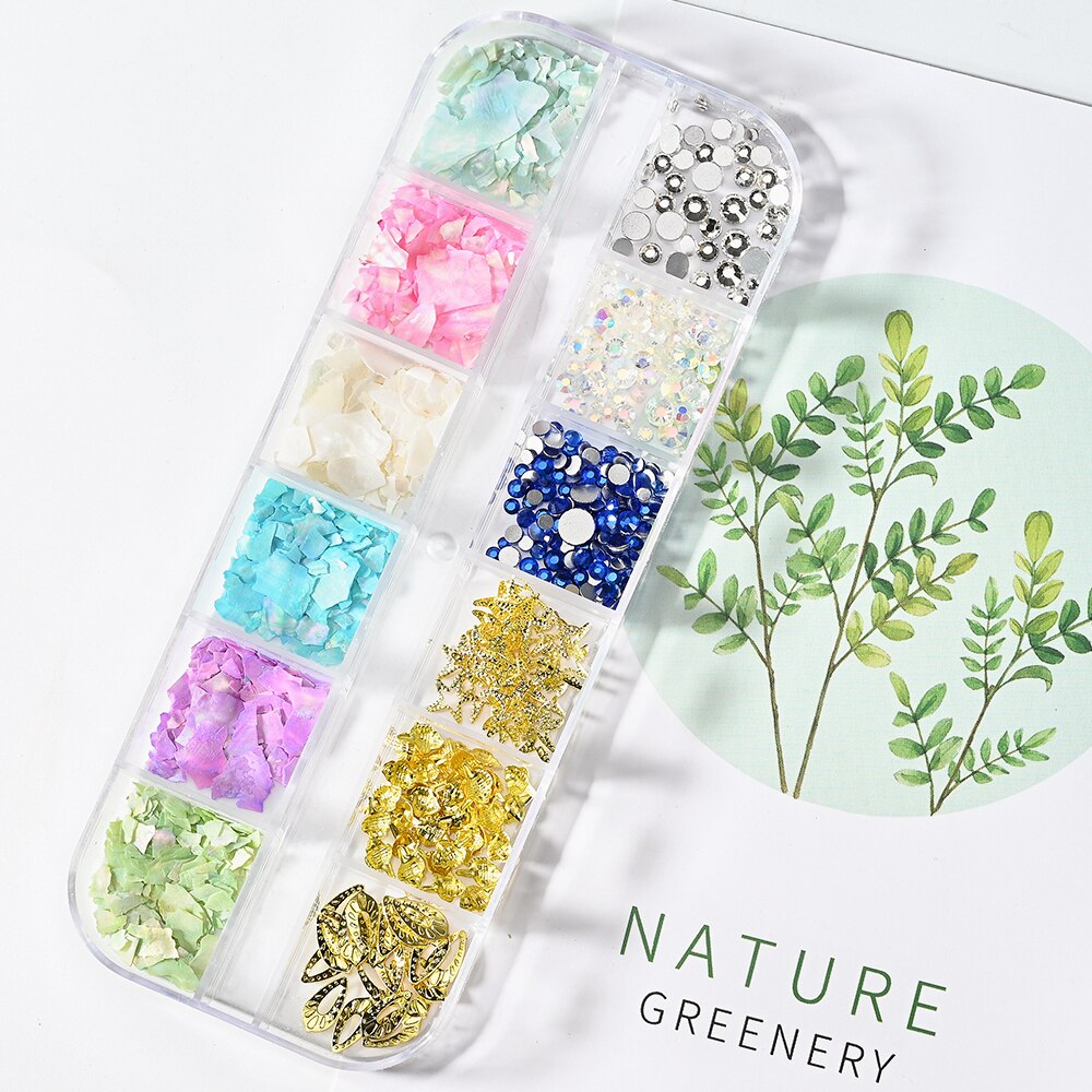 Nail Art Aurora Shell Flakes Abalone Nails Charms 3D Irregular Slice Shell Stone Sequins Nail Art Decoration Manicure Accessory PH035