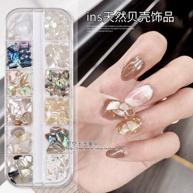 Nail Art Aurora Shell Flakes Abalone Nails Charms 3D Irregular Slice Shell Stone Sequins Nail Art Decoration Manicure Accessory