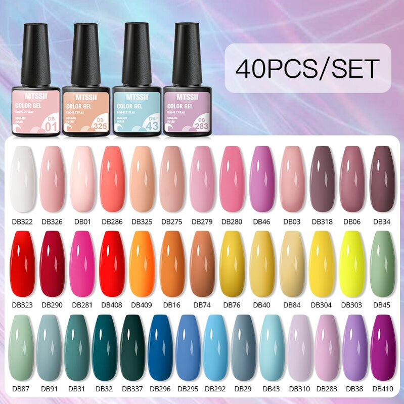 Mtssii 24/25/40/60PCS Gel Nail Polish Set Color Gel Semi Permanent UV Led Varnish Nail Art Design Soak Off Gel Set Nail Gel Set ZH20156