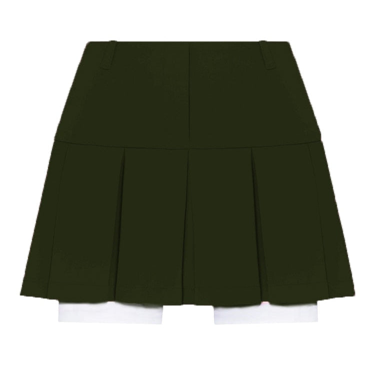 Fall Women Blazer Suit Two Piece Sets Turn-down Collar Blazers Tops And Pleated Skirts Femme High Street Y2K Outfits Only ArmyGreen Skirt