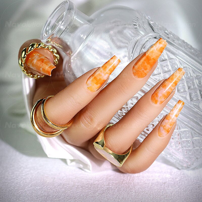 Navolution 24Pcs/Set DIY Manicure Wearable Fake Nails press on Detachable Finished Fingernails Ballet Square Head Almond Short 29