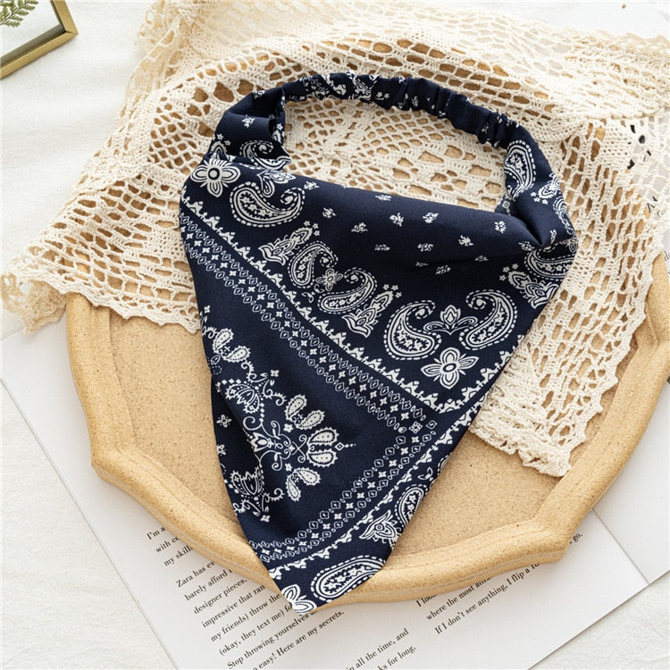 Chiffon Printing Flower Bandana Hair Scarf Headband for Women Vintage Long Ribbon Scrunchie Beach Bandanas Hair Accessories 14