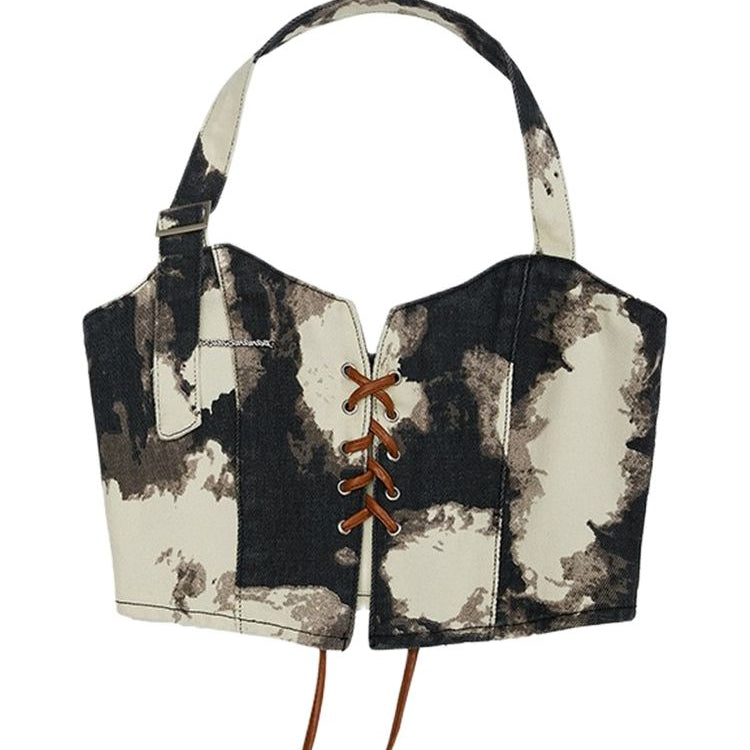 Inivia Retro Y2K Necks Suspenders Vests Tops Backless Jeans Blouses 2023 Summer Fashion L