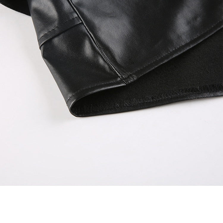 Sexy Slim Pu Leather Skirt Below The Navel With Sashes Cool Retro Zipper Mini Skirts Women Summer Streetwear Ladies