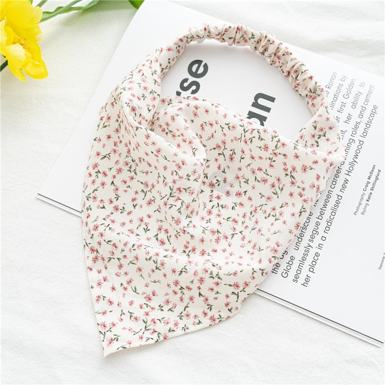 Chiffon Printing Flower Bandana Hair Scarf Headband for Women Vintage Long Ribbon Scrunchie Beach Bandanas Hair Accessories 3