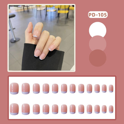 24pcs Lemon Short Wear Tips Nail False Patch Press on Nails Supplies for Professionals Artifical Fake Nails Faux Ongles Uñas