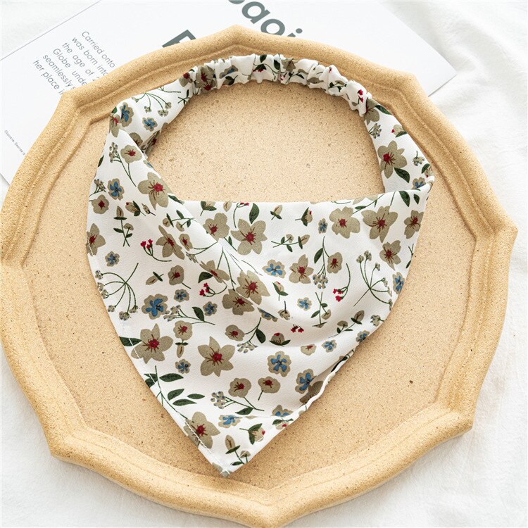 Chiffon Printing Flower Bandana Hair Scarf Headband for Women Vintage Long Ribbon Scrunchie Beach Bandanas Hair Accessories 5