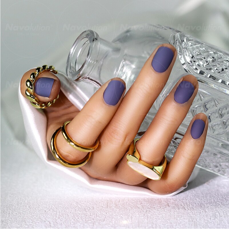 Navolution 24Pcs/Set DIY Manicure Wearable Fake Nails press on Detachable Finished Fingernails Ballet Square Head Almond Short 33