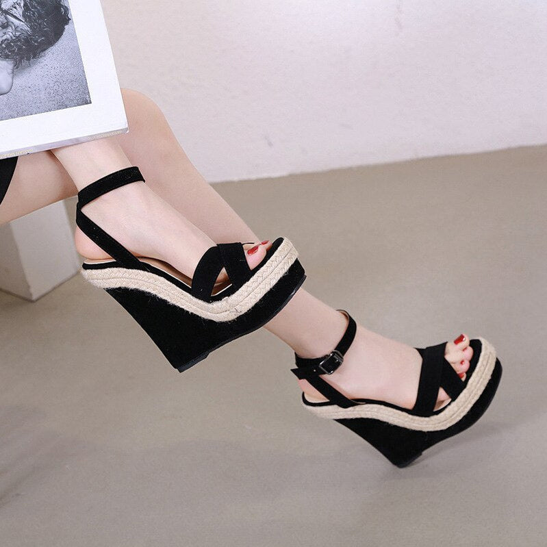 Women Sexy Sandals High Heels Snakeskin Ladies Fashion Shoes Summer Pumps Buckle Strap PU Square Toe Woman Stiletto