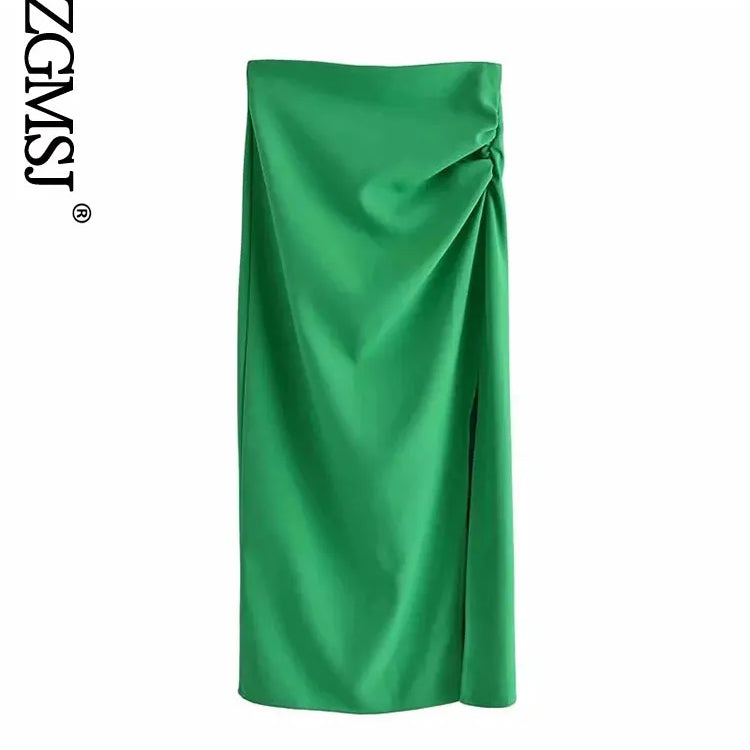 Skirts Womens Two Piece Set Linen Blend Cropped Women Shirt Draped Skirt Autumn Fashion Casual Dress Sets