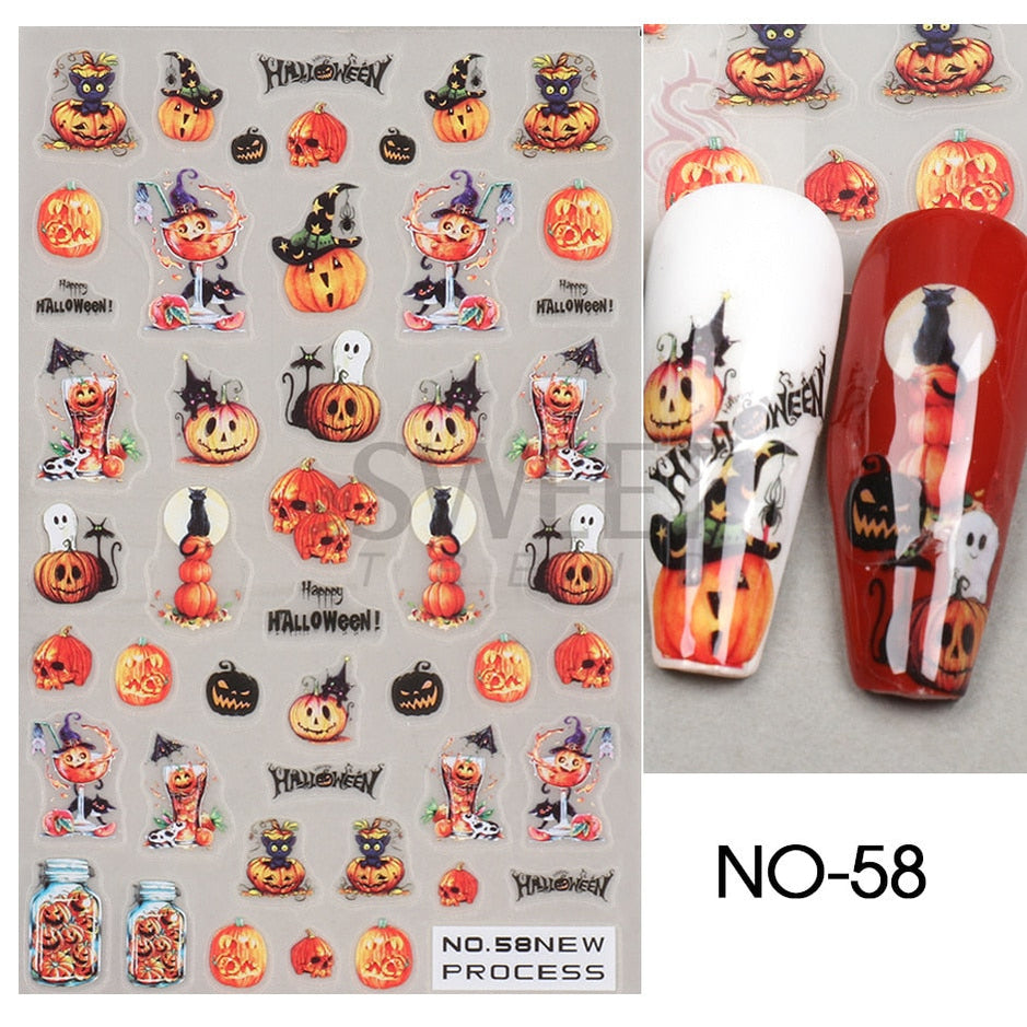 Snow Bird Winter Autumn Nail Art Stickers Maple Leaf Cotton Flower Fall Design Line Adhesive Sliders Manicure Decoration JINO-48 NO-58