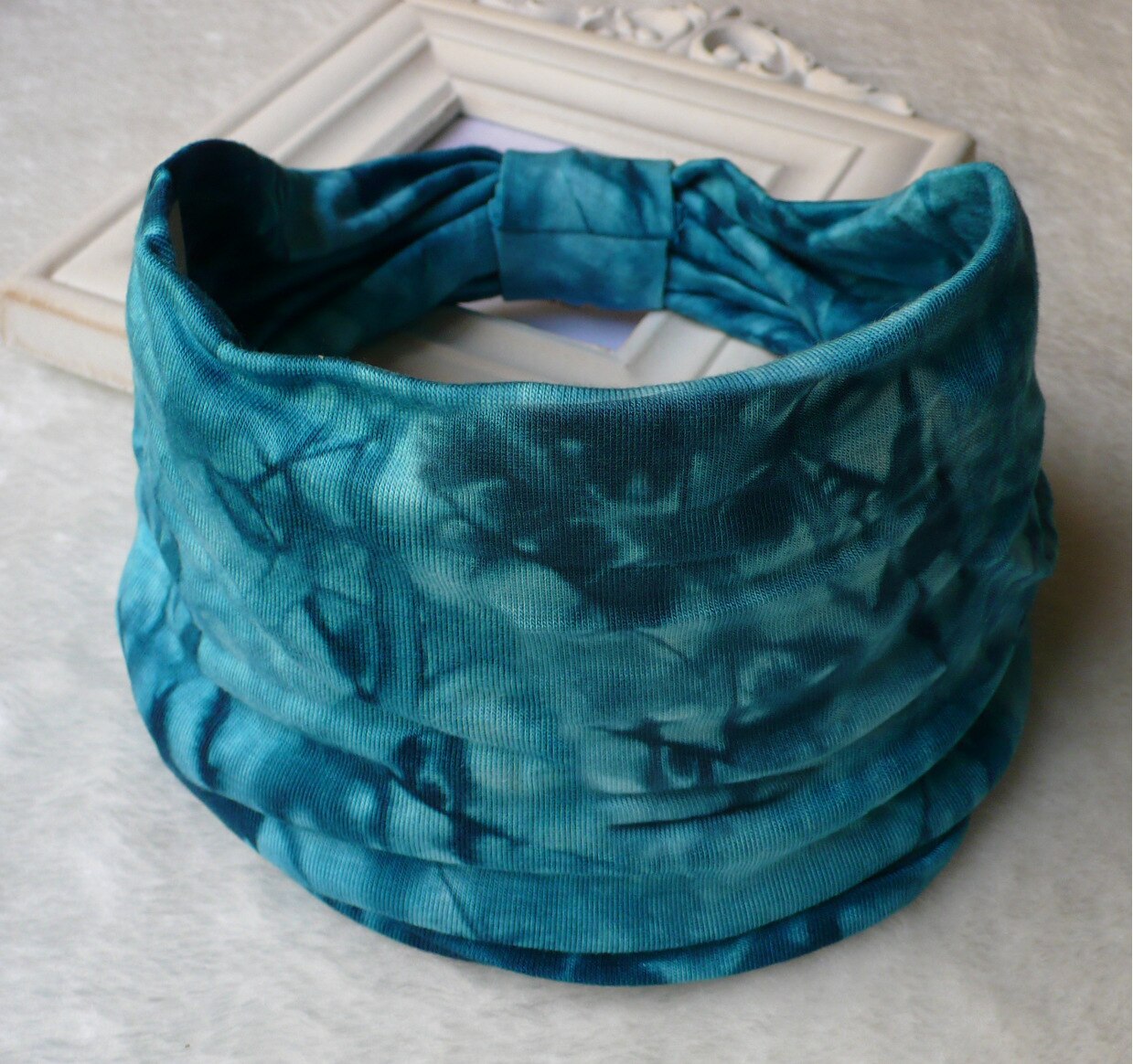 New Tie Dye Turban Sport Hair Sweatband for Women Men Colourful Knot Stretchy Wide Headbands Yoga Bandana Hairbands Bandages 10