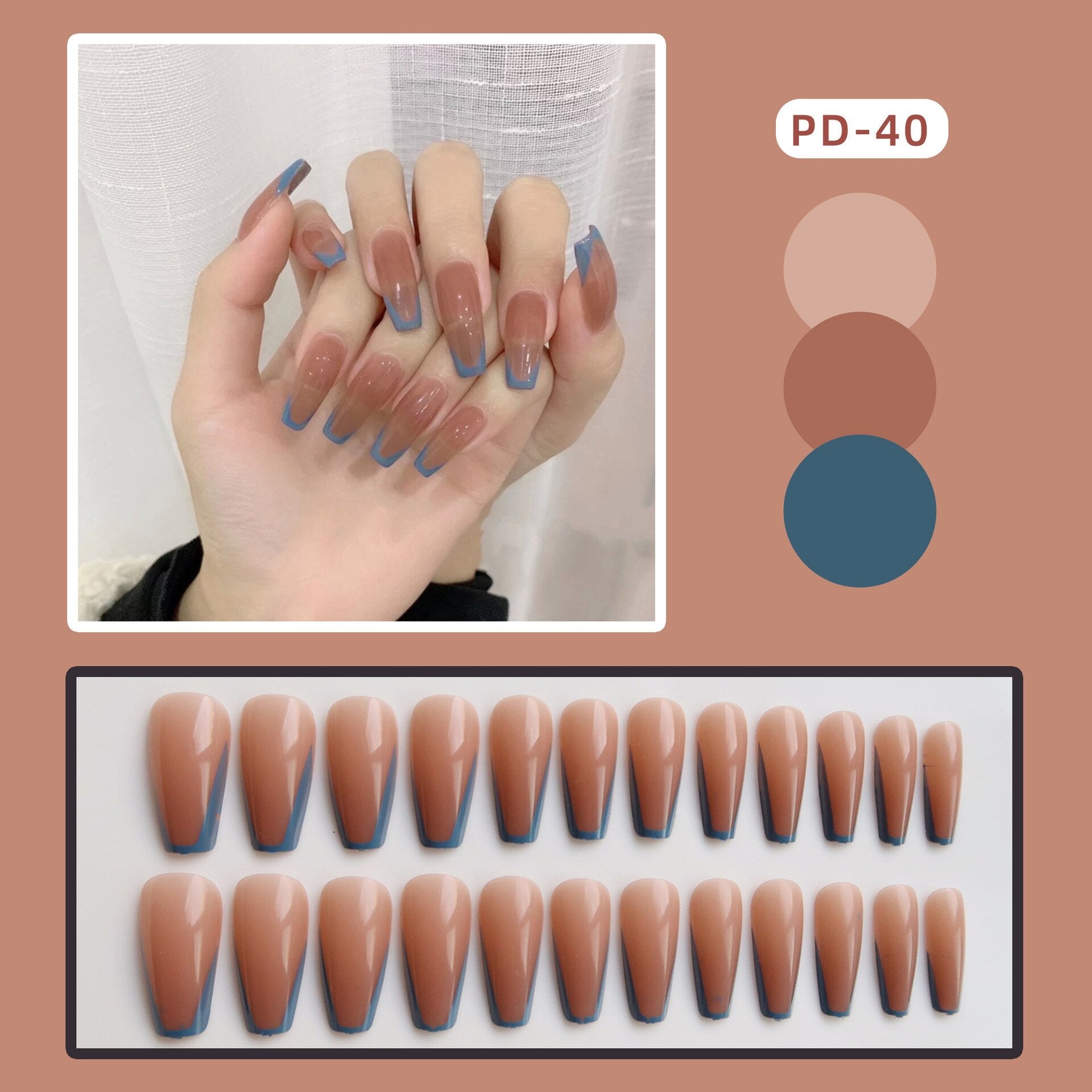 24pcs Lemon Short Wear Tips Nail False Patch Press on Nails Supplies for Professionals Artifical Fake Nails Faux Ongles Uñas PD-40-Fake Nails Art