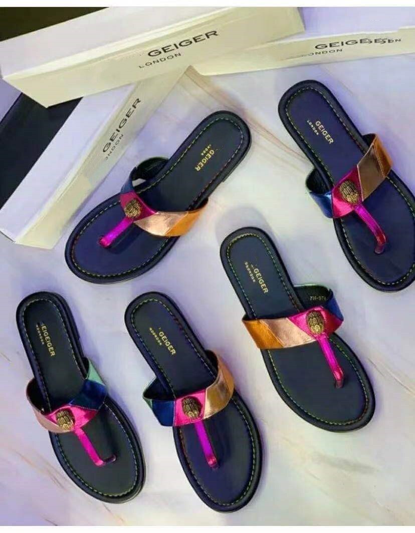 Hardware diamond buckle flip-flops women slides outdoor beach slipper females woman Large size ladies sandals Women's shoes