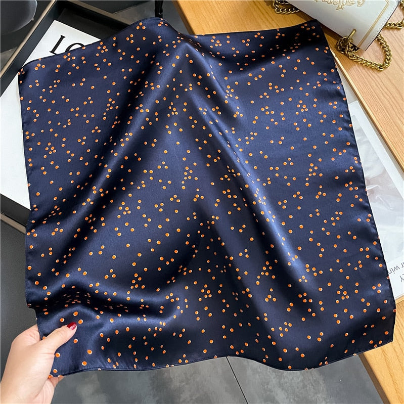 Classice 100% Silk Square Scarf Women Print Stripe Hair Band Wrist Foulard England Style Neckerchief Bandana Echarpe FZ192-2