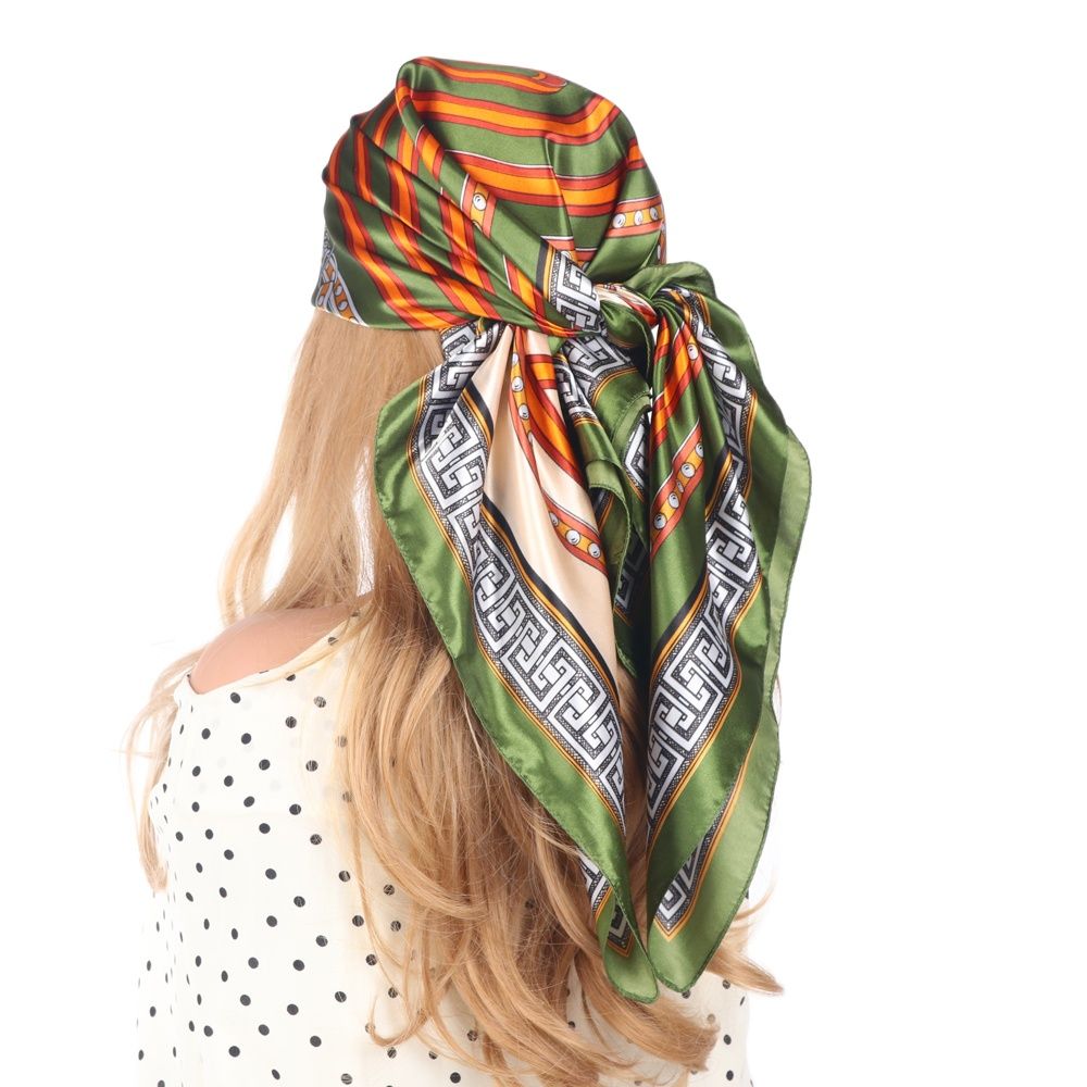 Silk Scarves Luxury Brand Spring Summer Women Head/Hair Scarf 90X90cm Fashion Hijab Bandana Cheveux Foulard Femme
