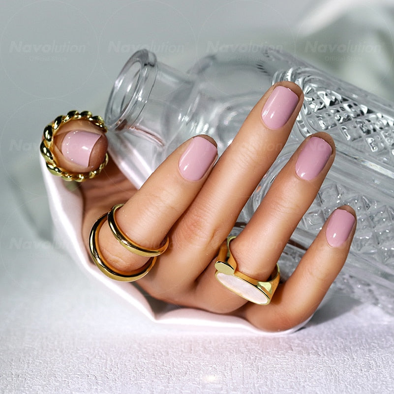 Navolution 24Pcs/Set DIY Manicure Wearable Fake Nails press on Detachable Finished Fingernails Ballet Square Head Almond Short 10