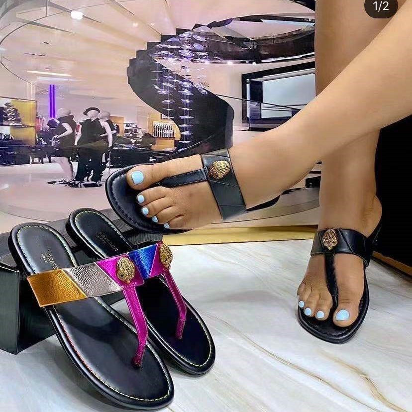 Hardware diamond buckle flip-flops women slides outdoor beach slipper females woman Large size ladies sandals Women's shoes