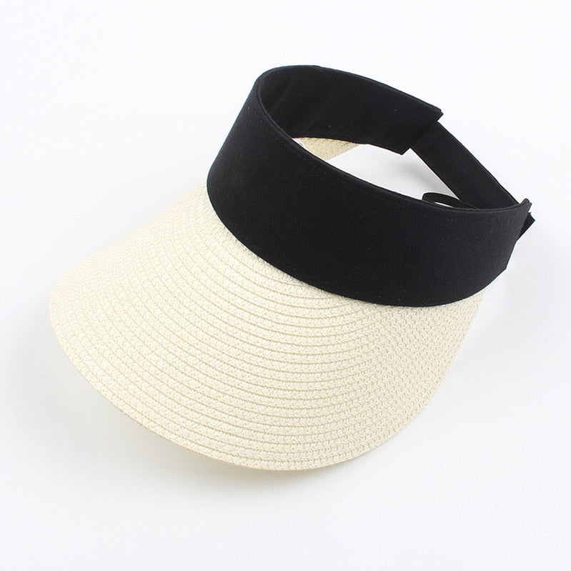 Summer Empty Top Sun Hat - Female Outdoor Visor Cap Casual Shade Hat Straw Wide Large Brim Beach Sunhat Lady Style 8