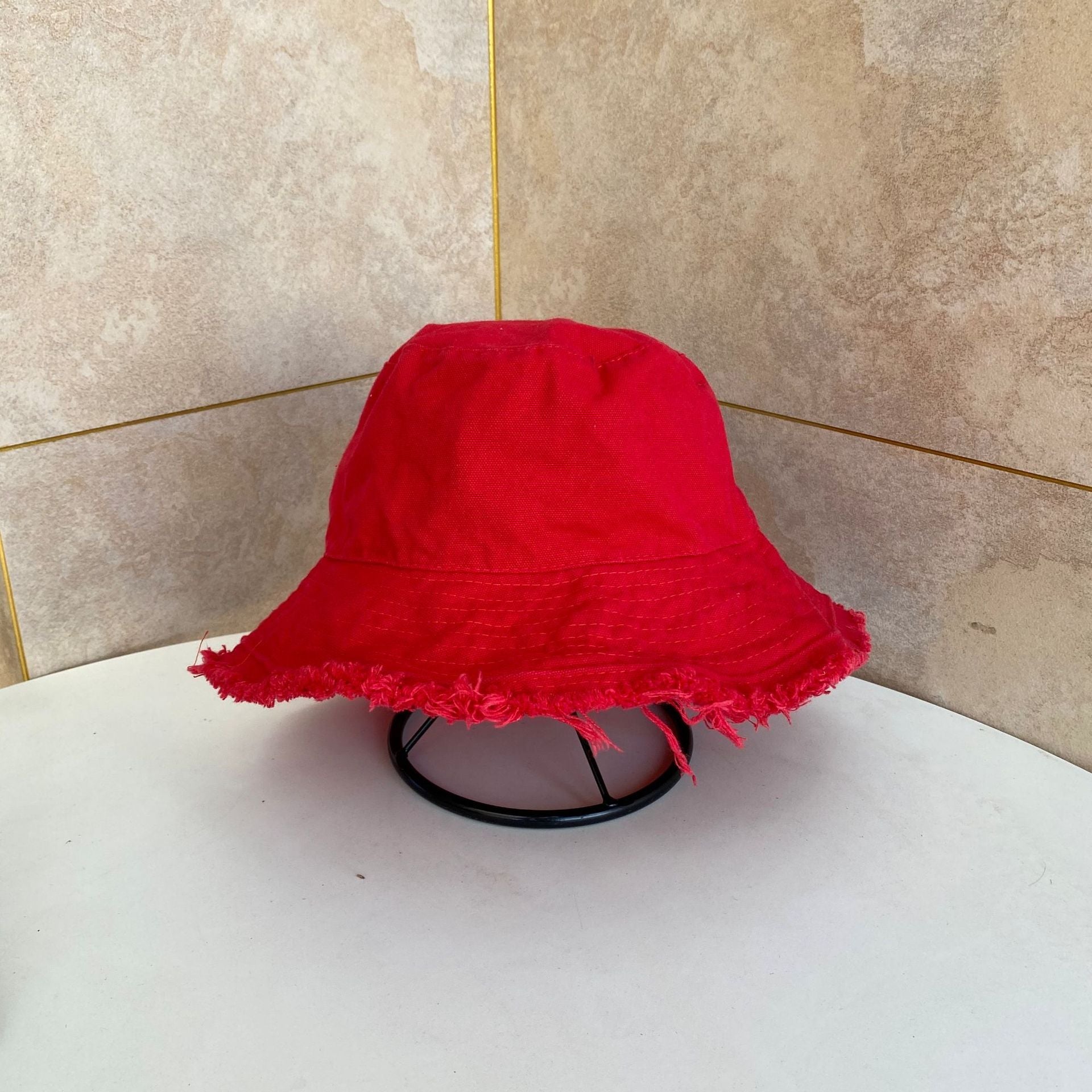 Foldable Bucket Hat Sun Visor UV Protection UPF 50+ Sun Hat Bucket Summer Men Women Large Wide Brim Panama Beach Cap Female Red 56-58cm