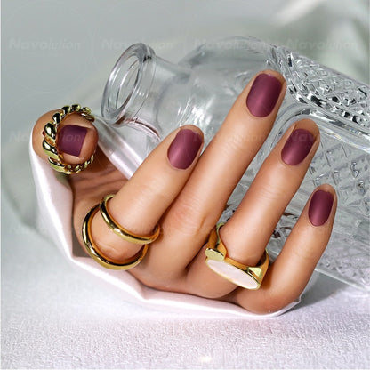 Navolution 24Pcs/Set DIY Manicure Wearable Fake Nails press on   Detachable Finished Fingernails Ballet Square Head Almond Short