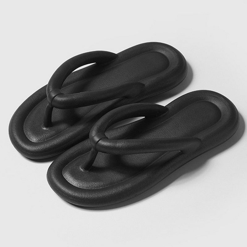 Slippers Men Flip Flops Beach Sandals Non-slip Casual Flat Shoes Slippers Indoor House Shoes for Men Outdoor Slides Black 1