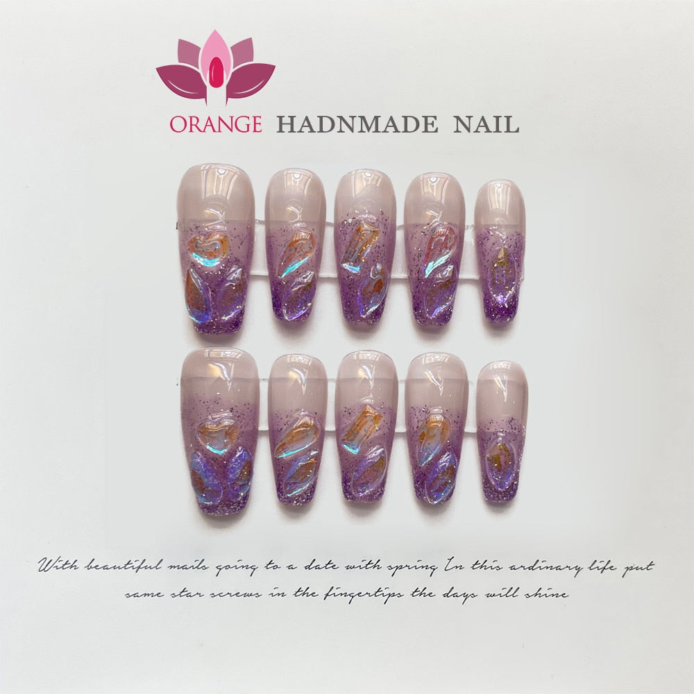 Expensive Press on Nail Korean Short Manicure Pre Decorated Full Cover Fake Nails With Rhinestones Wearable Handmade Finger Nail Spain