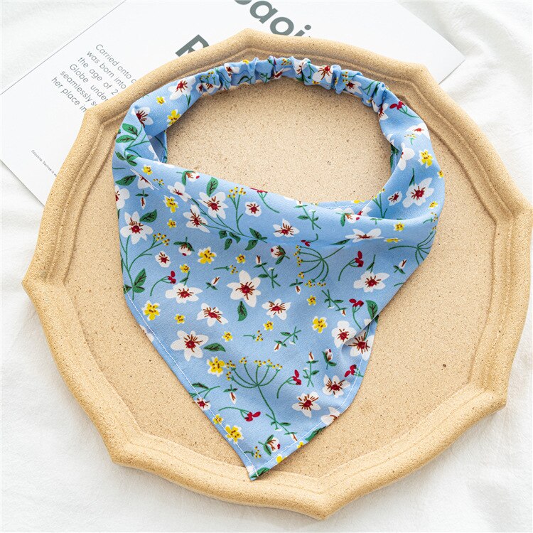Chiffon Printing Flower Bandana Hair Scarf Headband for Women Vintage Long Ribbon Scrunchie Beach Bandanas Hair Accessories 7