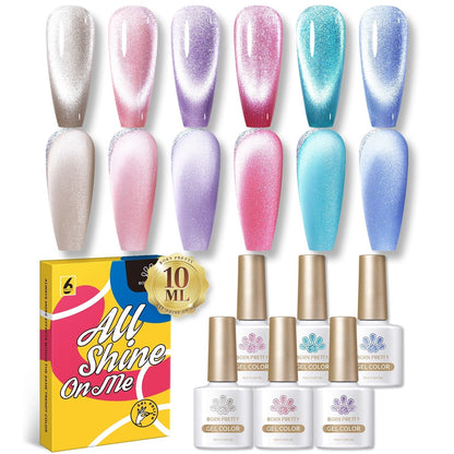 BORN PRETTY 10ml Nude Pink Gel 6PCS Nail Polish Set Milky Jelly Pink Transparent Serise Soak Off UV LED Nail Gel Varnish Kit