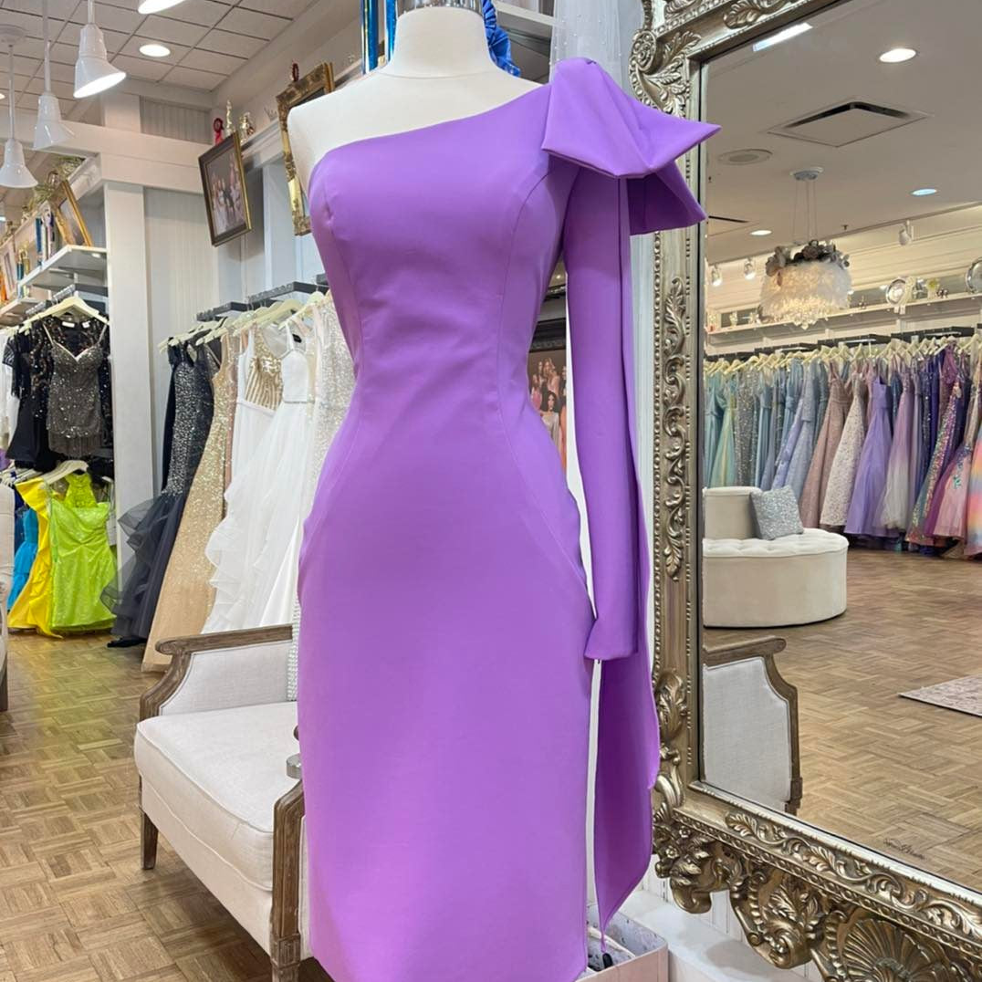 Mini Cocktail NYE Dress Red Royal-Blue Pink Lady Formal Event Party Gown Draped Slit Sexy Club Night Graduation Hoco Gala Purple